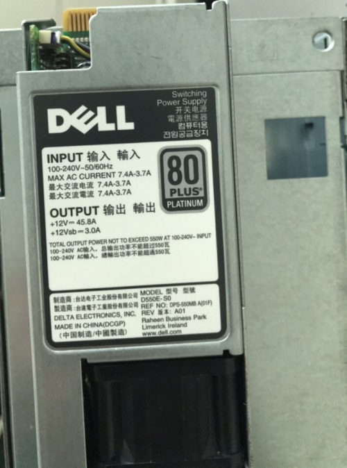 Bộ nguồn Dell PowerEdge 550W 80 Plus Platinum 0RYMG6